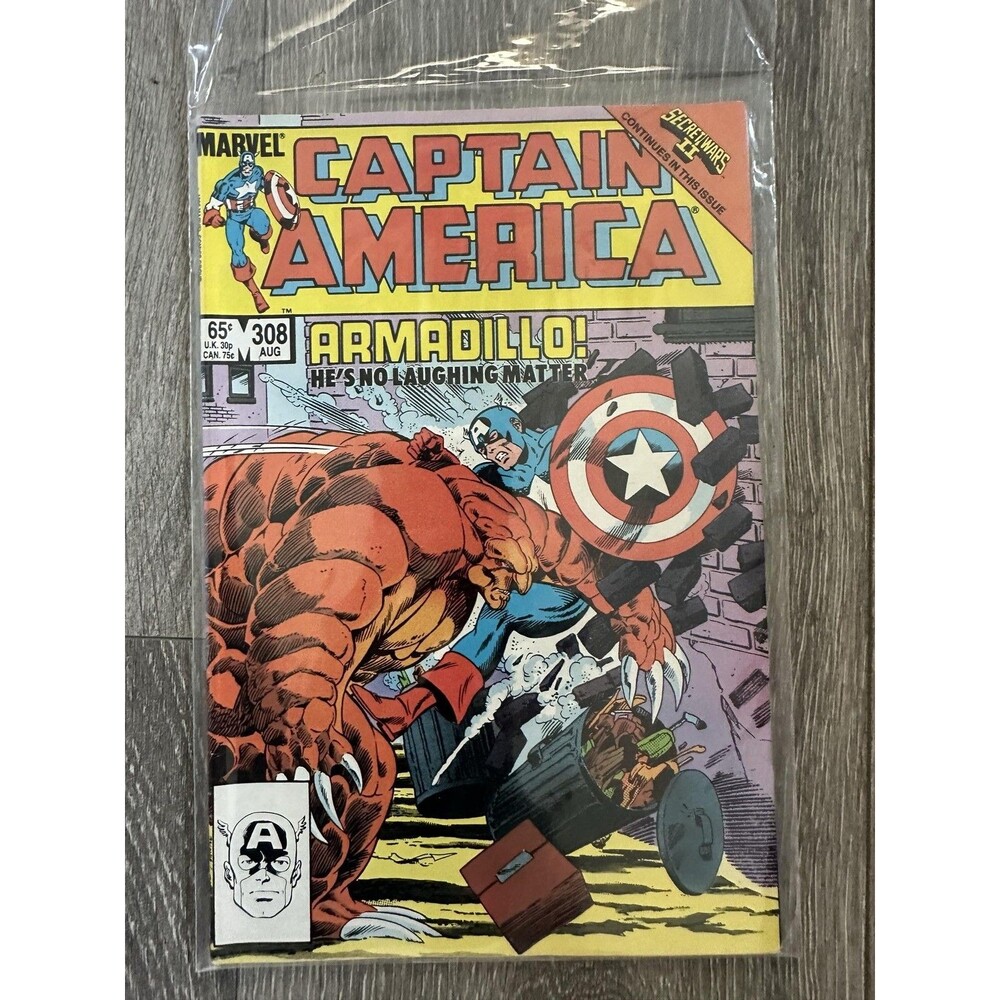 Marvel Captain America #308 Single Issue Comic 1986 Armadillo Color Copper Age